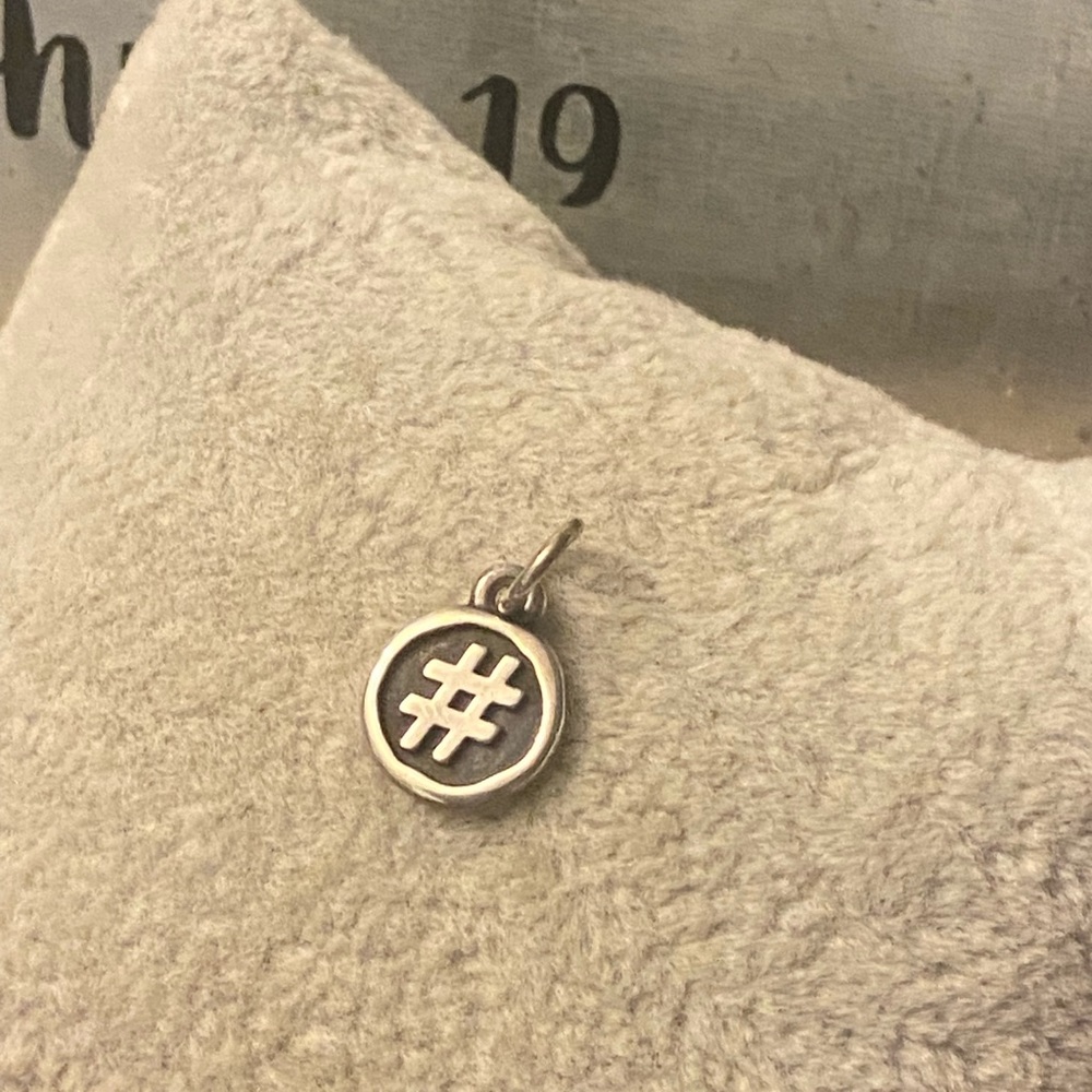 SOLD James Avery Sterling Silver hashtag charm - Picture 1 of 3